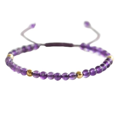 SCWZZWSY Handmesser, Armband Beadsnatural Purple Quarz Kristall geflochtenes Armband Nafu Damen Reiki Chakra Meditation Liebesarmband von SCWZZWSY