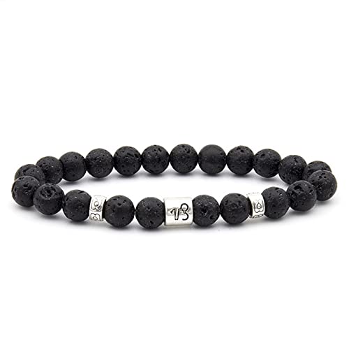 SCWZZWSY Konstellation Armband für Männer, Steinperlenarmbänder Lava-Rock-Sternhalter versilbertes Angstarmband von SCWZZWSY