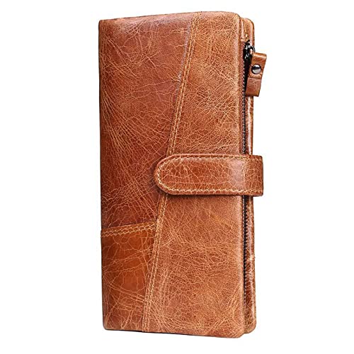 SCWZZWSY Ledergeldbörse – große Kapazität, Banknoten-Clip, Reichtum-Tasche, Kreditkartenetui mit 19 Kartenfächern (Farbe: B), B von SCWZZWSY