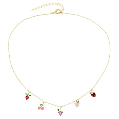 SCWZZWSY Mädchen Schmuck Halskette für Frauen farbenfrohe Früchte Halskette Charme Chains Fine Schmuck Choker Femme Made in China Dekorationen von SCWZZWSY