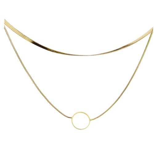 SCWZZWSY Mädchen Schmuck Minimalismus Collarbone Kette Halskette Einfacher Doppelschmuck für Frauen stilvolle gegenwärtige Halskette von SCWZZWSY
