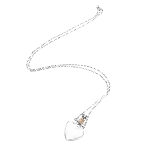 SCWZZWSY Mädchen Schmuck transparent herzförmige ätherische Ölfläschchenkette für Frauen einzigartige Aromatherapie Anhänger Schmuck Halskette von SCWZZWSY