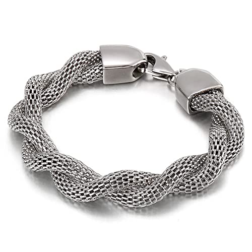 SCWZZWSY Männer aus rostfreiem Stahl mit Armbändern für Männer, Pfeilverbindungs ​​-Doppel -Bogenkettenarmband als aussagekräftige Geschenke, Länge 22,5 cm, von SCWZZWSY