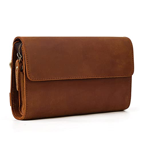 SCWZZWSY Multifunktionale Brieftaschen-Clutch-Tasche Retro-Herren-Clutch-Tasche Handliche Brieftasche mit großem Fassungsvermögen (Farbe: E, Größe: 6 * 24 * 15 cm) von SCWZZWSY