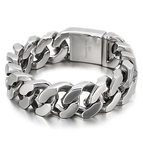 SCWZZWSY Personalisierte Edelstahl -Bordsteinkettenarmbänder für Männer für Männer -Herrenzubehör von SCWZZWSY