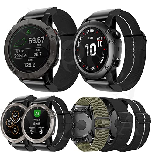 SCWZZWSY QuickFit Watchband -Gurt für Fenix ​​6 6x Pro 5x 5 plus 3HR 935 945 S60 Nylonschleife 22 26 mm Elastizitätsuhr für Fenix ​​7 7x Wristband von SCWZZWSY