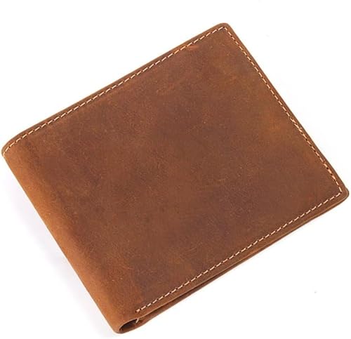 SCWZZWSY Retro Casual Portemonnaie Herren Kurz Multi-Card Portemonnaie Münzgeldbörse Zweifach Portemonnaie Handgemacht von SCWZZWSY