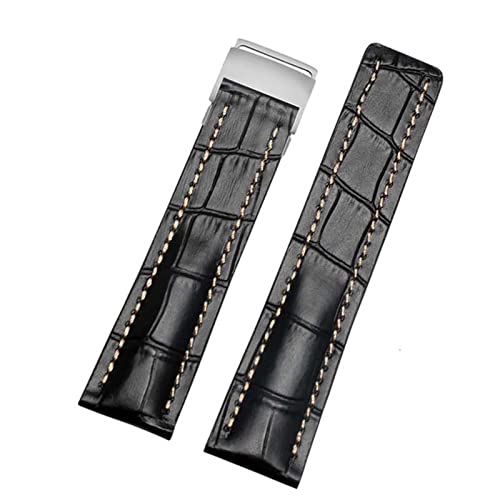 SCWZZWSY Sehen Sie sich Band für Breitling Superocean Avenger Navitimer Echtes echtes Leder -Männer Uhren -Accessoires Uhren Bracelet Belt Gürtel von SCWZZWSY