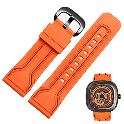 SCWZZWSY Silicon Watch Band 28mm Uhrenbänder für sieben am Freitag Gurt Silicon Gummi -Uhrzubehör wasserdichtes Handgelenkband Armband Gürtel von SCWZZWSY