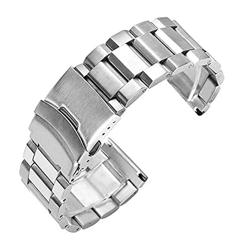 SCWZZWSY Wachgurt Edelstahlarmband 18mm 20 mm 22 mm 24 mm massives Metall Herren -Doppelklettungszubehör /23 mm/Slver SCWZZWSY Wachgurt Edelstahlarmband 18mm 20 mm 22 mm 24 mm massives Metall Herren -Doppelklettungszubehör /23 mm/Slver von SCWZZWSY