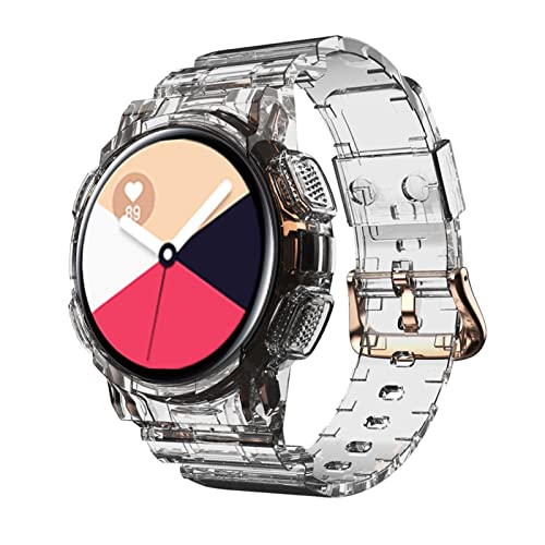 SCWZZWSY WatchBand +Hülle für Galaxy Active 2 40 -mm -Sportbänder Transparent Full Cover Correa Watch Active2 Armband (Farbe: Grau, Größe: Active 2 40 mm) von SCWZZWSY