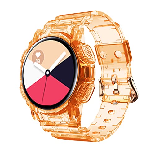SCWZZWSY WatchBand +Hülle für Galaxy Active 2 40 -mm -Sportbänder Transparent Full Cover Correa Watch Active2 Armband (Farbe: Grau, Größe: Active 2 40 mm) von SCWZZWSY