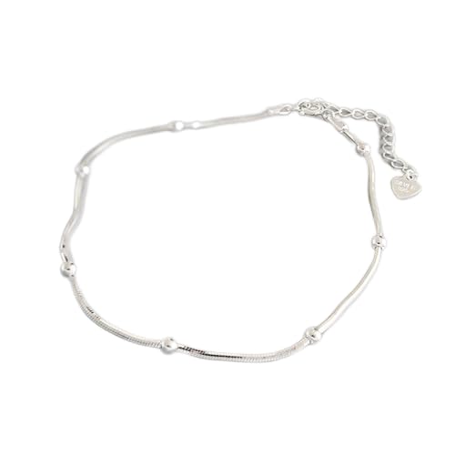 SCWZZWSY Zögeres Knöchelarmband - Echt 925 Sterling Silber Sweet Fashion Schlangenkette Armband Ankänen für Frauen Sterling Silber Schmuckgeschenk (Farbe: Fußkettchen, Größe: 16 cm) von SCWZZWSY