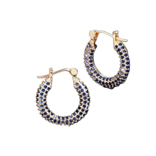 Trendige Ohrringe - Zirkone elegante runde Form Gold Farbe Blaues Grün kubisch Zirkon kleiner Reifen Ohrringe für Frauen Modeschmuck Trendige Ohrringe - Zirkone elegante runde Form Gold Farbe Blaues Grün kubisch Zirkon kleiner Reifen Ohrringe für Frauen Modeschmuck von SCWZZWSY
