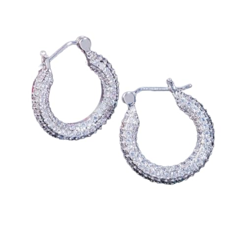 Trendige Ohrringe - Zirkone elegante runde Form Gold Farbe Blaues Grün kubisch Zirkon kleiner Reifen Ohrringe für Frauen Modeschmuck von SCWZZWSY