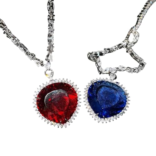 Unisex 2026 Halskette 30 x 30 mm Fashion Anhänger Halskette Herz des Ozeans übertrieben Silber Farbe AAAAA CZ Hochzeit lange für Frauen Dekoration Schmuck Luxus mit Ihnen Zubehör von SCWZZWSY