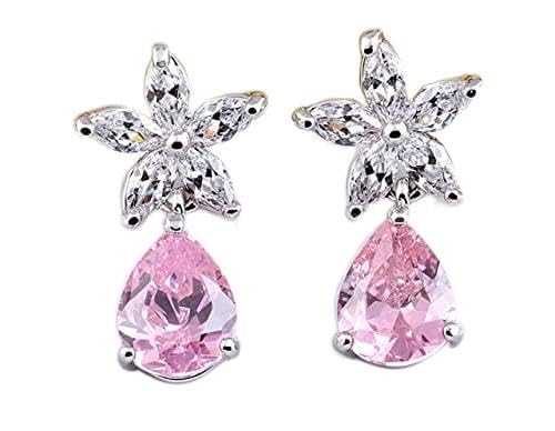 Wassertropfen Sapphire Ruby Emerald Diamond Dangle Ohrring Party Hochzeitstropfen Ohrringe für Frauen von SCWZZWSY