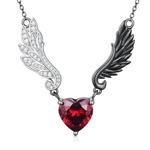 SCZKLAQ Engel-Teufels-Gothic-Halsketten für Damen, 925er Sterlingsilber, Engel und Teufelsflügel, Gothic-Anhänger, Halloween, Punk, Gothic, Schmuck für Frauen SCZKLAQ Engel-Teufels-Gothic-Halsketten für Damen, 925er Sterlingsilber, Engel und Teufelsflügel, Gothic-Anhänger, Halloween, Punk, Gothic, Schmuck für Frauen von SCZKLAQ