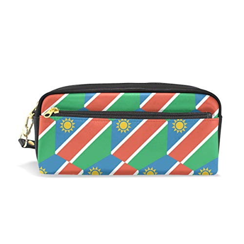 Namibia Flagge PU Leder Federmäppchen Tragbarer Stift Organizer Tasche Schreibwaren Etui Make-up Kosmetiktasche von SD3DPrint
