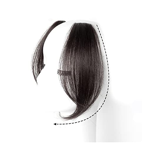 Clip in Pony 2 Stück Wellen-Seitenpony, synthetischer Fake-Fransen-Haarteil, Mittelteil-Pony-Haarverlängerung, Clip in der Vorderseite, seitlicher Pony for Frauen Pony Haare(Natural black) von SDA287MZ
