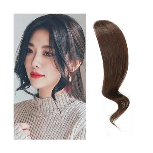 Clip in Pony 2-teilige gewellte seitliche Pony-Echthaar-Wellen-Fransenverlängerungen for Frauen for Anklippen Pony Haare(Dark Brown) von SDA287MZ