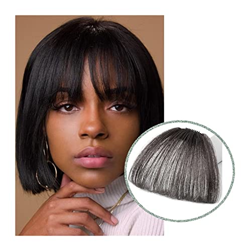 Clip in Pony Clip In Air Bangs Dünne Gefälschte Fransen Natürliche Gerade Synthetische Ordentliche Haar Bang Zubehör for Mädchen Unsichtbare Natürliche 4 Farben Pony Haare(Air bang 4) von SDA287MZ