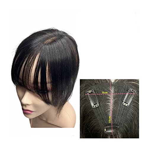Clip in Pony Clip-in-Pony, transparent, Schweizer Spitze, Echthaar-Pony, Clip-in-Fransen-Haarteile, Verlängerung for Frauen, atmungsaktiv, Remy-Haar-Pony Pony Haare(8x10 Natural black) von SDA287MZ