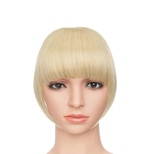 Clip in Pony Fake Bangs Synthetik Blunt Bang Clip in Haarverlängerung Damen Blunts Fransenhaar Schwarz Braun Pony 2 Clips Pony Haare(24-613) von SDA287MZ