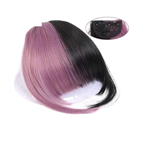 Clip in Pony Nähen Air Bangs synthetische gefälschte Bang Haarteil Clip in Haarverlängerung gefälschte Fransen Bang Frauen natürliche Air Bangs Clip auf Bang Pony Haare(B-T) von SDA287MZ