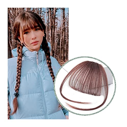 Clip in Pony Pony Haarspange In Air Bangs Dünne Gefälschte Fransen Natürliche Gerade Synthetische Ordentliche Haar Bang Zubehör for Mädchen Unsichtbare Natürliche 4 Farben Pony Haare(2M33 with earlock von SDA287MZ