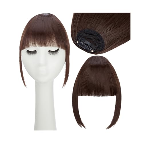 Clip in Pony Synthetische Fake Blunt Air Bangs Clip-in-Haarverlängerungen Clip-in-Französischer Pony Gerade Fransen Falsches Haarteil for Frauen Pony Haare(M4) von SDA287MZ