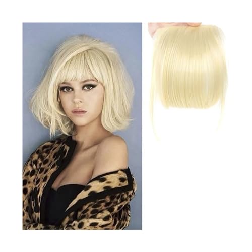 Clip in Pony Synthetischer gefälschter stumpfer Haar-Pony, 2 Clips in der Haarverlängerung, ordentliche vordere gefälschte Fransen, falsches Haarteil for Frauen, Clip-in-Pony Pony Haare(H) von SDA287MZ