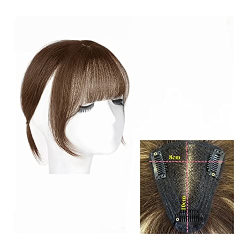 Clip in Pony Transparenter Schweizer Spitze-Echthaar-Pony-Clip in Fransen-Haarteile-Verlängerung for Frauen, atmungsaktiver Remy-Haar-Pony-Topper, menschliches Echthaar, flacher Pony Pony Haare(8x10 B von SDA287MZ