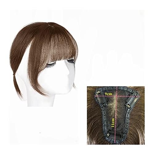 Clip in Pony Transparenter Schweizer Spitze-Echthaar-Pony-Clip in Fransen-Haarteile-Verlängerung for Frauen, atmungsaktiver Remy-Haar-Pony-Topper, menschliches Echthaar, flacher Pony Pony Haare(9x11 B von SDA287MZ