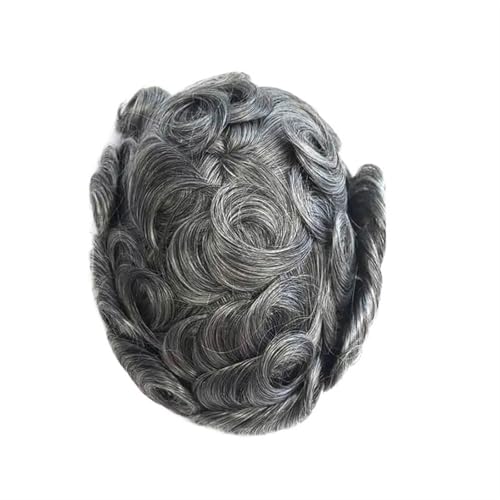 Herren-Perücke 0,03 mm Untra dünne Haut Männerhaar-Toupet Männer Prothese Kapillare Remy Menschenhaar Natürliche Herrenperücken Protese Capilar Masculina Toupet für Männer(1B65#) von SDA287MZ