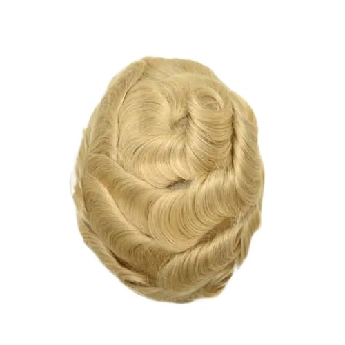 Herren-Perücke 0,03 mm Untra dünne Haut Männerhaar-Toupet Männer Prothese Kapillare Remy Menschenhaar Natürliche Herrenperücken Protese Capilar Masculina Toupet für Männer(Beige Blonde) von SDA287MZ