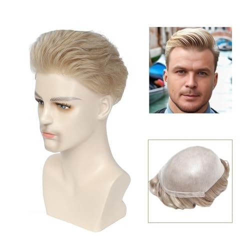 Herren-Perücke Knotenlose Basis, nicht erkennbare Haarprothese for Männer, 0,03 mm, ultradünnes Echthaarsystem Toupet für Männer(7x10) von SDA287MZ