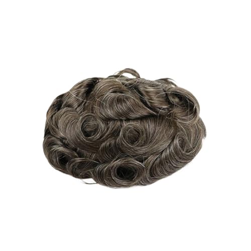 Herren-Perücke Natürlicher menschlicher Haaraufsatz mit grauem Haar, Toupet for Männer, Haarkapillarprothese for Männer, Schweizer Spitze, PU, ​​indische menschliche Haarperücken for Männer Toupet für von SDA287MZ