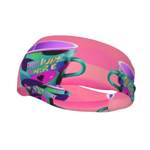 90er Jahre Cup Design Stirnband Haar Schweiß Stirnband Kopf Wrap Haar Rutschfest Dehnbar Waschbar Make-up Stirnband von SDEGTHO