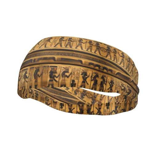 Ägypten Hieroglyphen Stirnband Haar Schweiß Stirnband Kopf Wrap Haar Rutschfest Dehnbar Waschbar Make-up Stirnband von SDEGTHO
