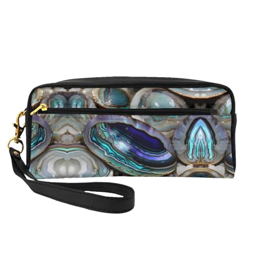 Abalone Nacre Make-up-Tasche für Damen, Reise-Make-up-Tasche für Geldbörse, tragbar, Kulturbeutel, Zubehör-Organizer, Schwarz , Einheitsgröße, Kosmetiktasche von SDEGTHO