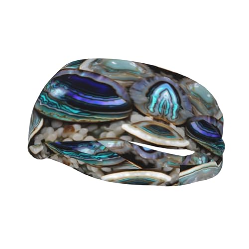 Abalone-Perlmutt-Stirnband, Schweiß-Stirnband, Kopfwickel, rutschfest, dehnbar, waschbar, Make-up-Stirnband von SDEGTHO