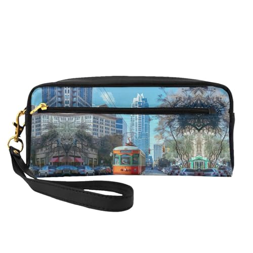 Austin Texas Reise-Make-up-Tasche für Damen, Make-up-Tasche für Geldbörse, tragbare Kulturbeutel, Zubehör-Organizer, Schwarz , Einheitsgröße, Kosmetiktasche von SDEGTHO