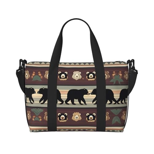Bear Kleine Reisetasche, faltbar, Wochenendtasche, Übernachtung, Fitnessstudio, Krankenhaus, für Damen und Herren, Schwarz, Einheitsgröße Bear Kleine Reisetasche, faltbar, Wochenendtasche, Übernachtung, Fitnessstudio, Krankenhaus, für Damen und Herren, Schwarz, Einheitsgröße von SDEGTHO