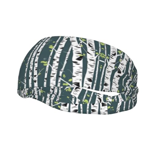 Beauty Birke Tree Stirnband Haar Schweiß Stirnband Kopf Wrap Haar Rutschfest Dehnbar Waschbar Make-up Stirnband von SDEGTHO