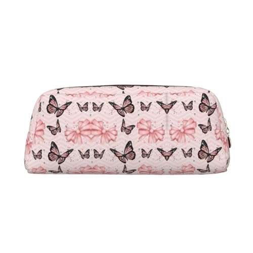 Federmäppchen für Schüler, Leder, mit Reißverschluss, Schmetterlingsmotiv, Rosa, gold, Einheitsgröße, Kosmetiktasche von SDEGTHO