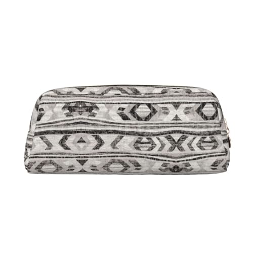 Federmäppchen für Schüler, Leder, mit Reißverschluss, Tribal-Druck, Grau, gold, Einheitsgröße, Kosmetiktasche von SDEGTHO