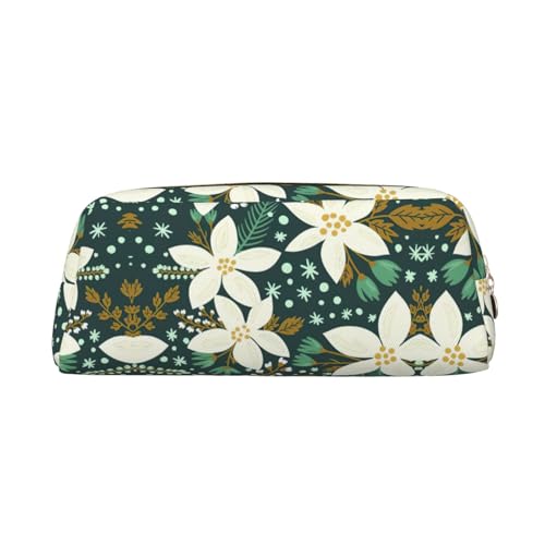 Federmäppchen mit Blumenmuster, Leder, Reißverschluss, für Füllfederhalter, für Schüler, gold, Einheitsgröße, Kosmetiktasche von SDEGTHO