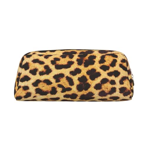 Federmäppchen mit Leopardenmuster, Leder, Reißverschluss, für Schüler, gold, Einheitsgröße, Kosmetiktasche von SDEGTHO