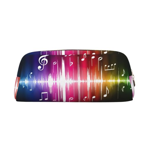 Federmäppchen mit Musiknoten-Druck, Leder, Reißverschluss, für Füllfederhalter, für Schüler, gold, Einheitsgröße, Kosmetiktasche von SDEGTHO